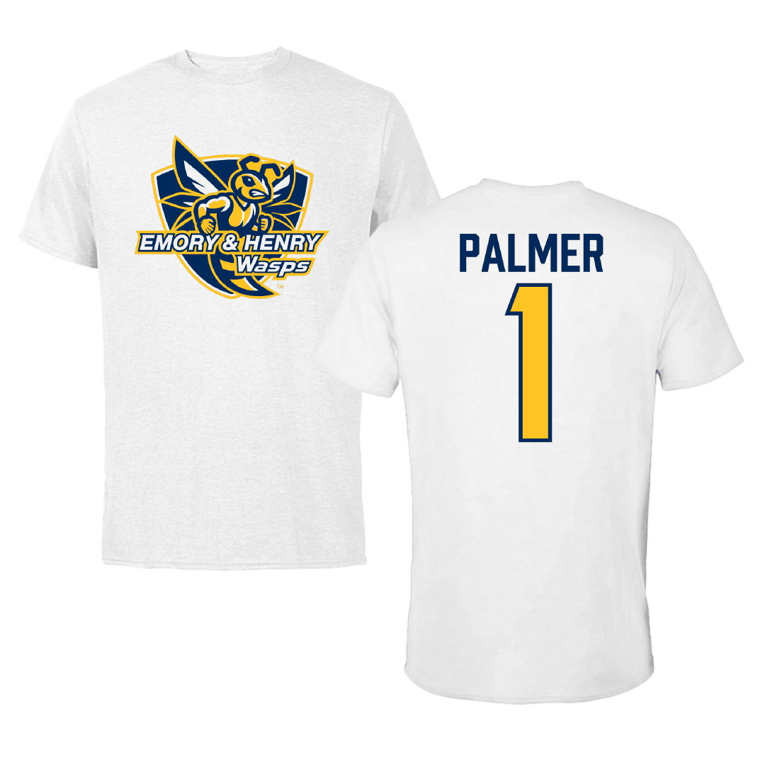 Emory & Henry College Volleyball White Tee - #1 Marki Palmer