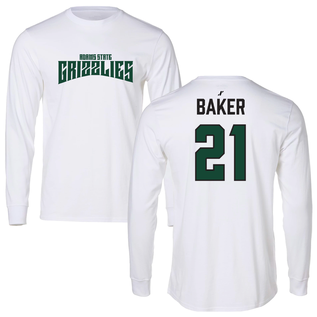 Adams State University Basketball (M) White Classic Performance Long Sleeve - #21 Dillan Baker