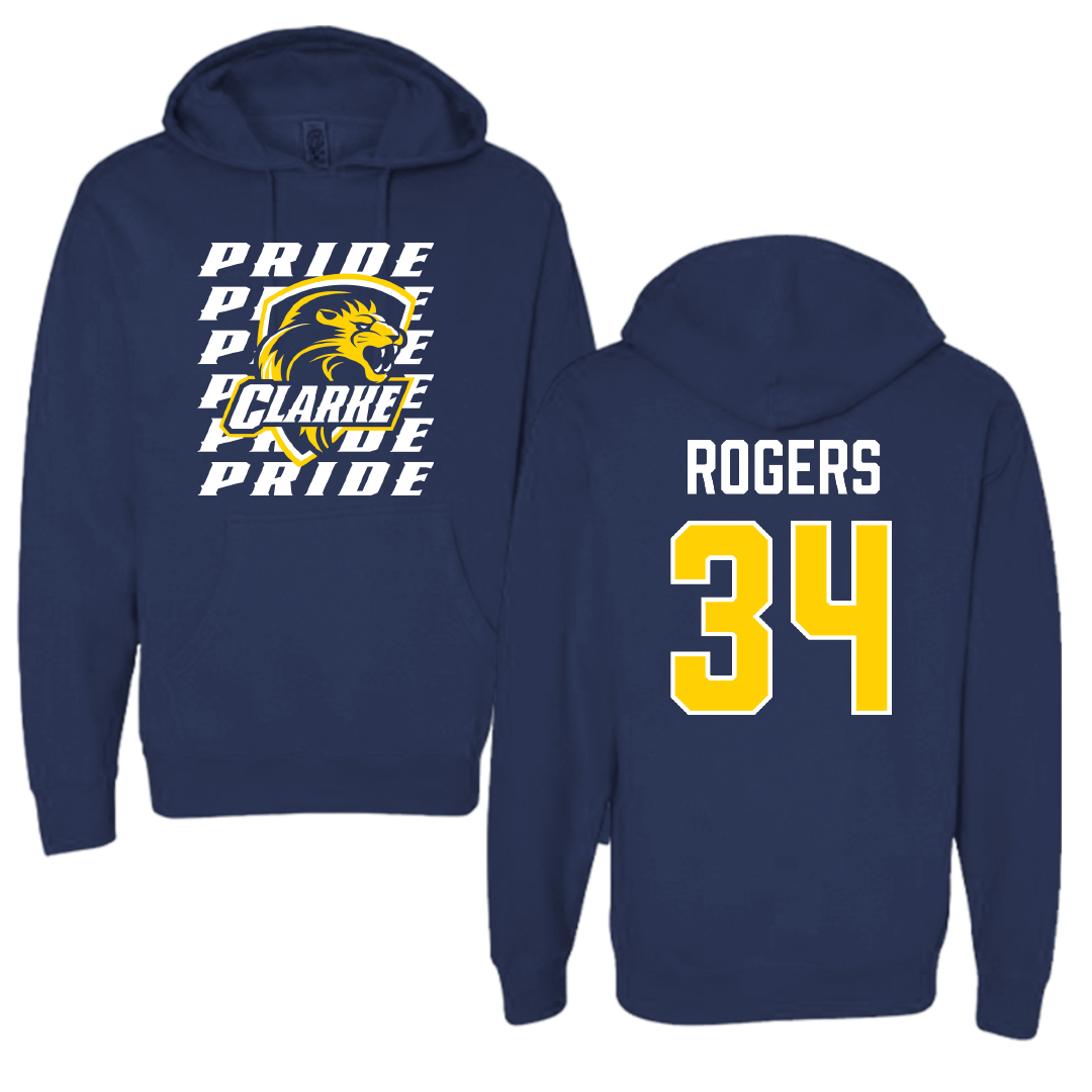 Clarke University Soccer Navy General Hoodie - #34 Kara Rogers