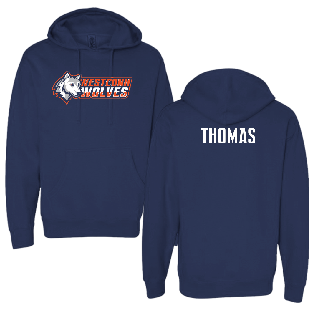 Western Connecticut State University Football Navy Hoodie - William Thomas