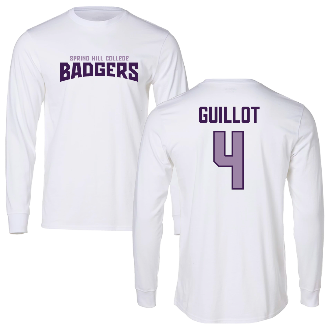 Spring Hill College Baseball White Classic Long Sleeve - #4 Walter Guillot
