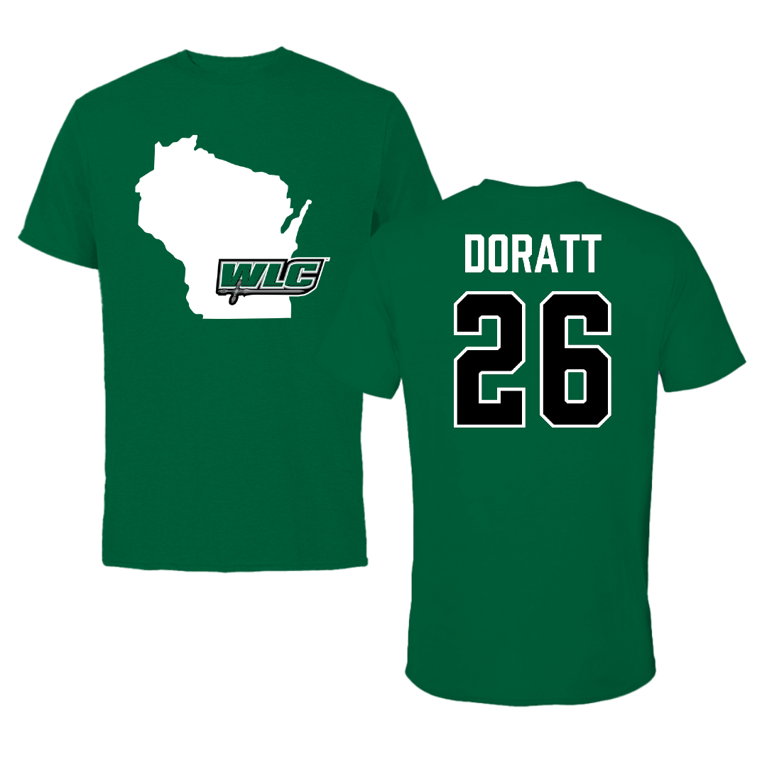 Wisconsin Lutheran College Soccer Green State Tee - #26 Rogelio Doratt