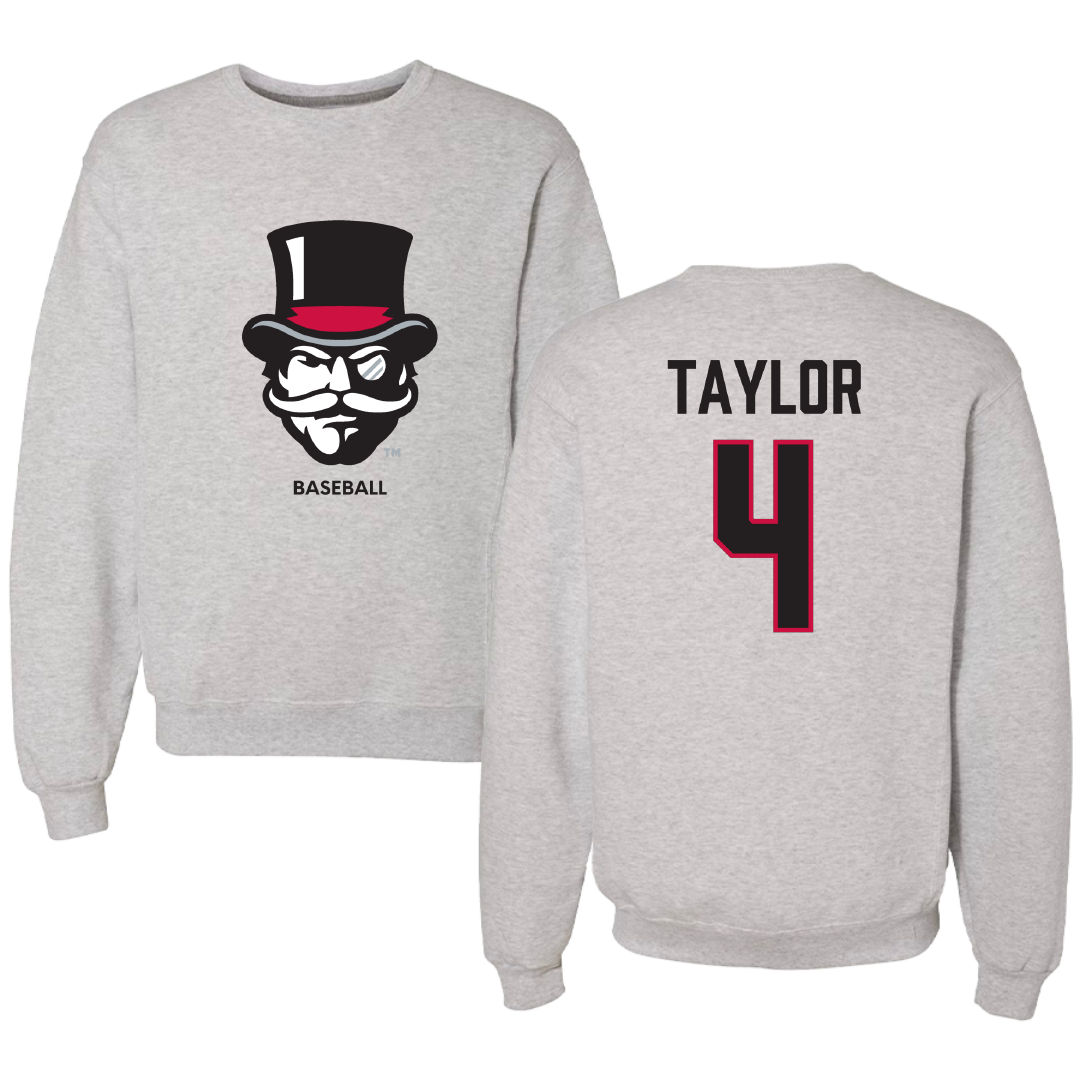 Austin Peay State University Baseball Light Gray Crewneck - #4 Zion Taylor