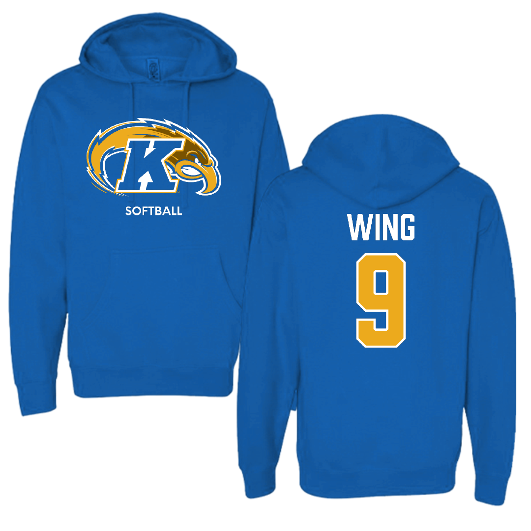 Kent State University Softball Blue Hoodie - #9 Savannah Wing