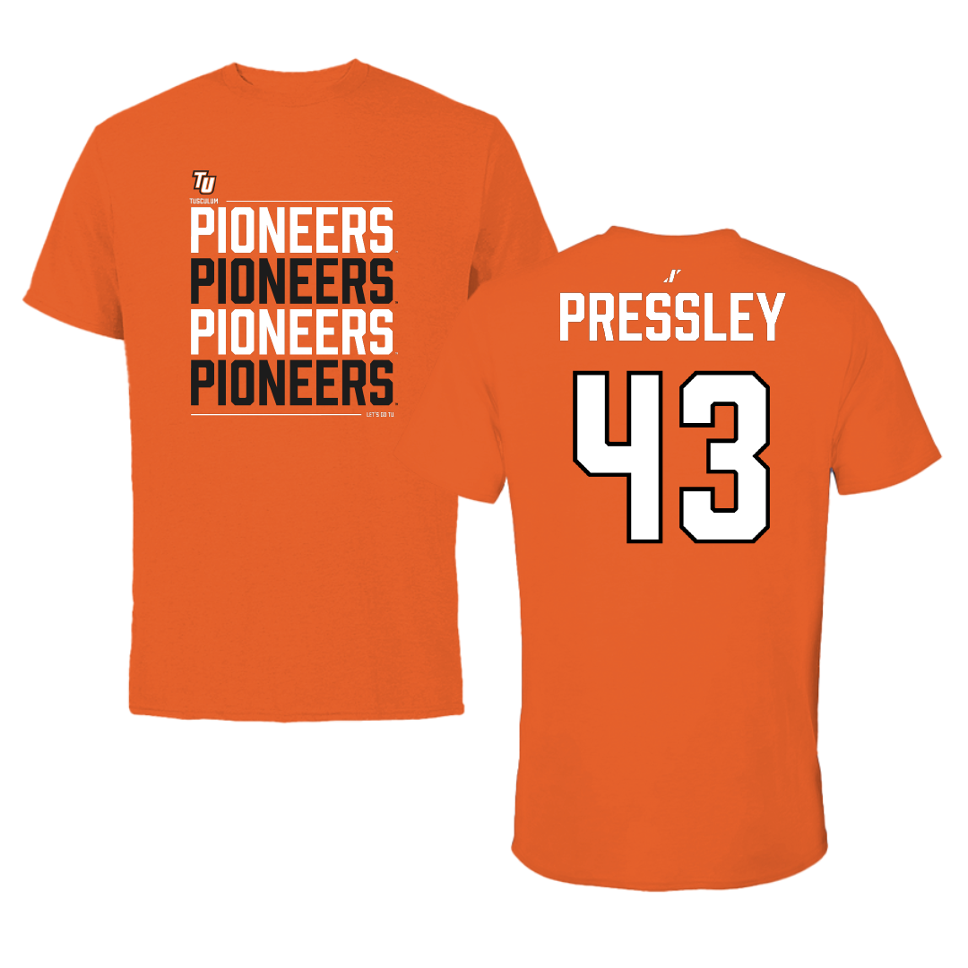 Tusculum University Lacrosse Orange General Tee - #43 Brody Pressley