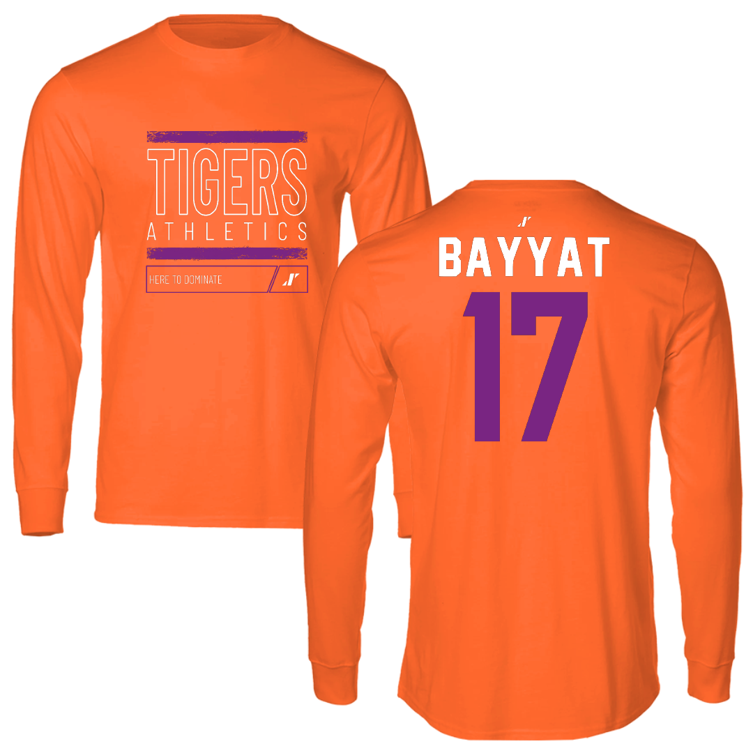 Edward Waters University Baseball Orange Dominate Performance Long Sleeve - #17 Anthony Bayyat