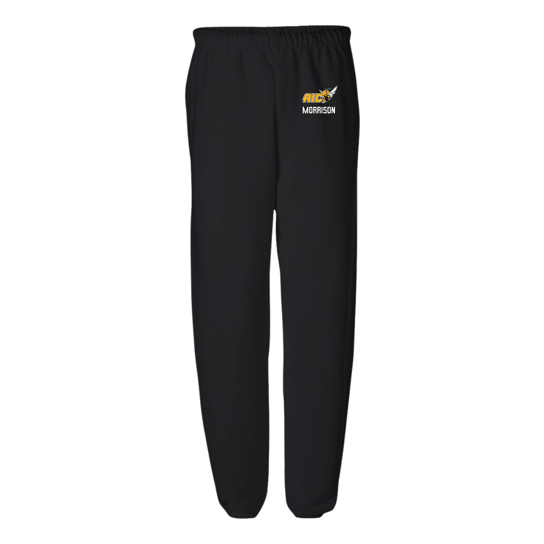 American International College Baseball Black Sweatpants - #24 Brandon Morrison