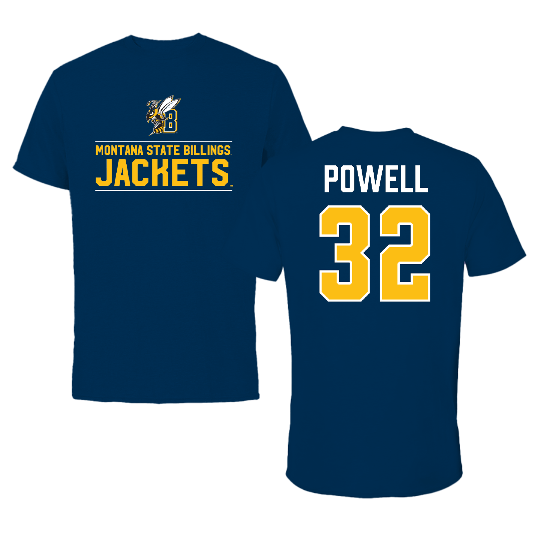Montana State University Billings Soccer Navy General Performance Tee - #32 Emma Powell