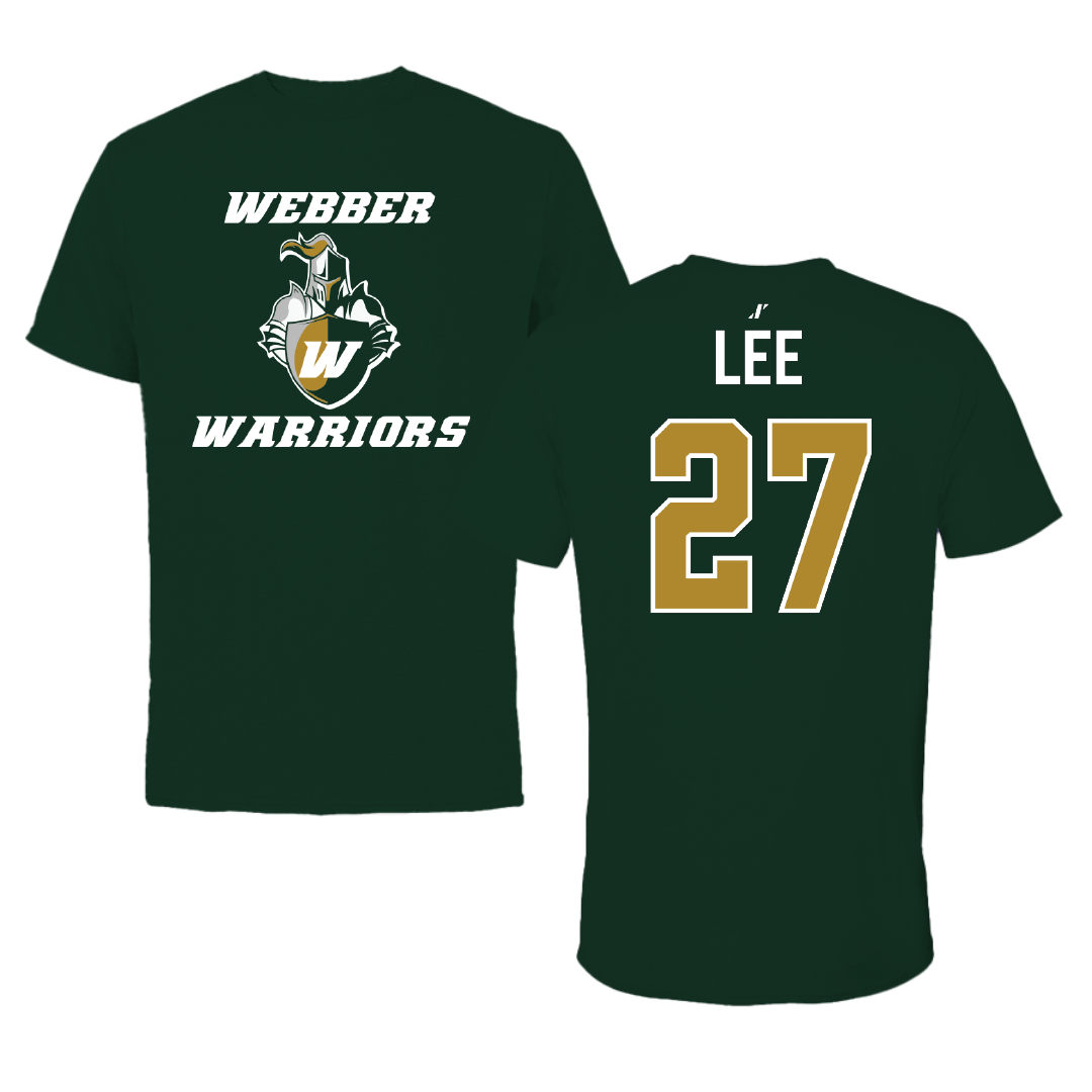 Webber International University Football Forest Green Tee - #27 Jaylin lee
