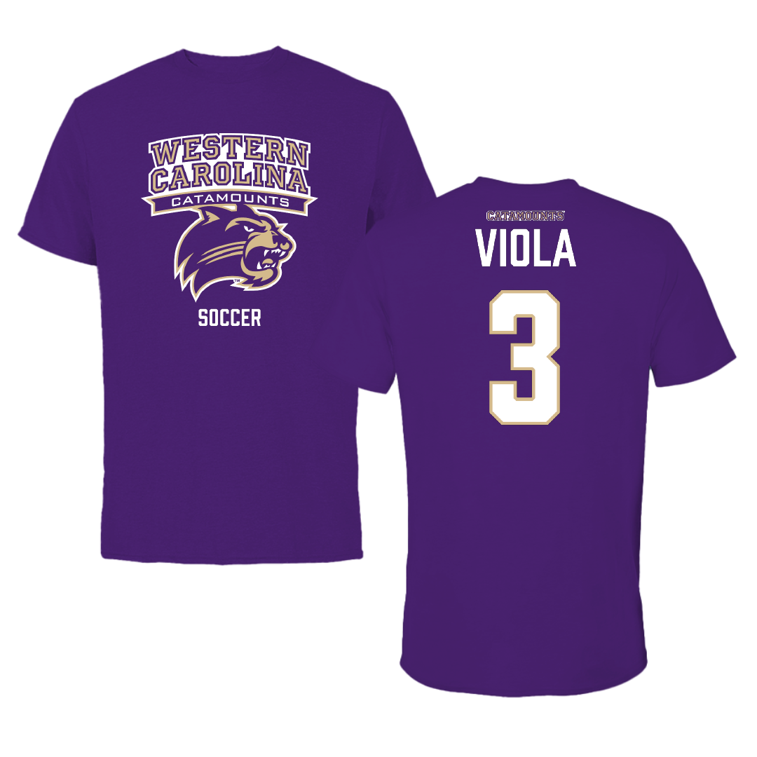 Western Carolina University Soccer Purple Performance Tee - #3 Laci Viola