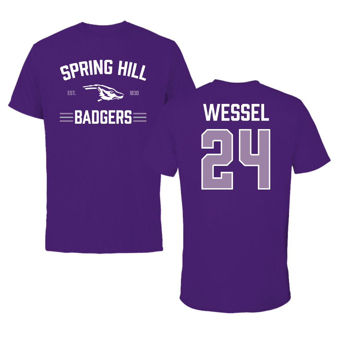 Spring Hill College Soccer Purple General Tee - #24 Ashlyn Wessel