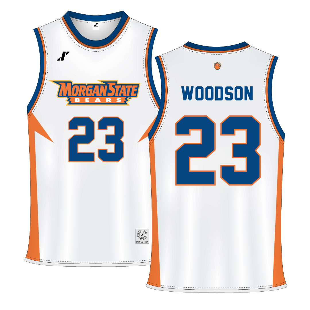 Morgan State University White Basketball Jersey - #23 Maya Woodson