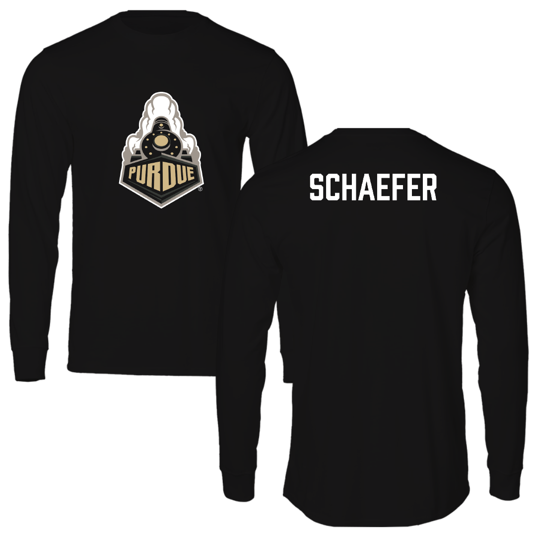 Purdue University Wrestling (M) Black Performance Long Sleeve - Isaiah Schaefer