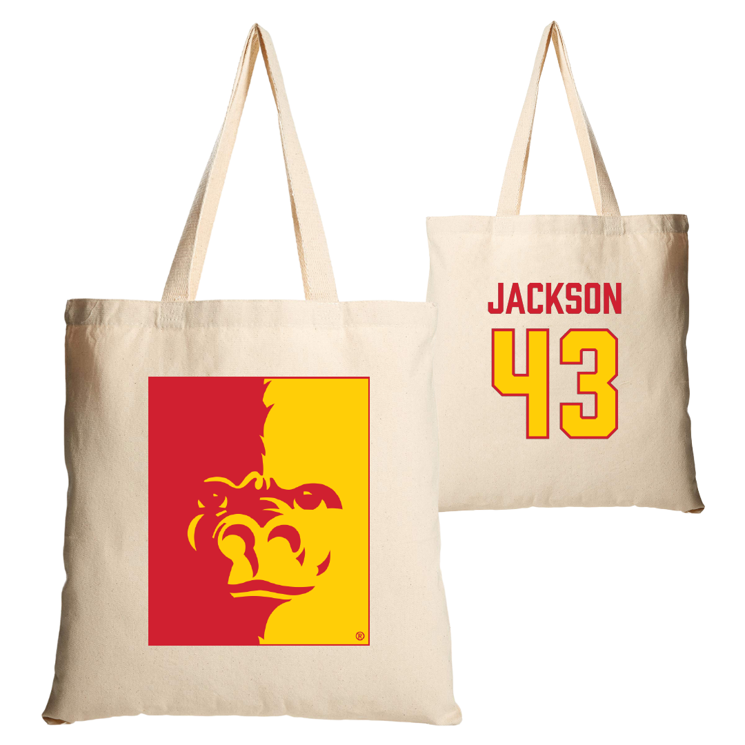Pittsburg State University Football Tan Canvas Tote Bag - #43 Reece Jackson