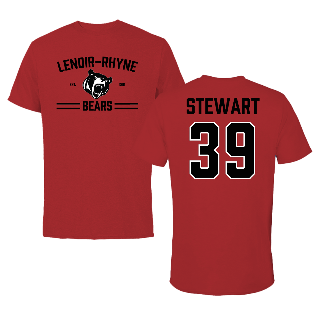 Lenoir-Rhyne University Baseball Canvas Red General Tee - #39 Henry Stewart