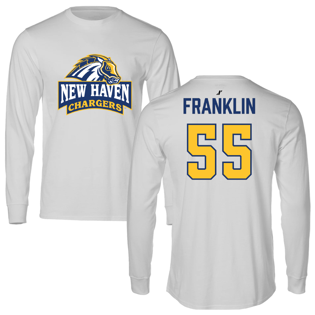 University of New Haven Football Light Gray Performance Long Sleeve - #55 Jayden Franklin