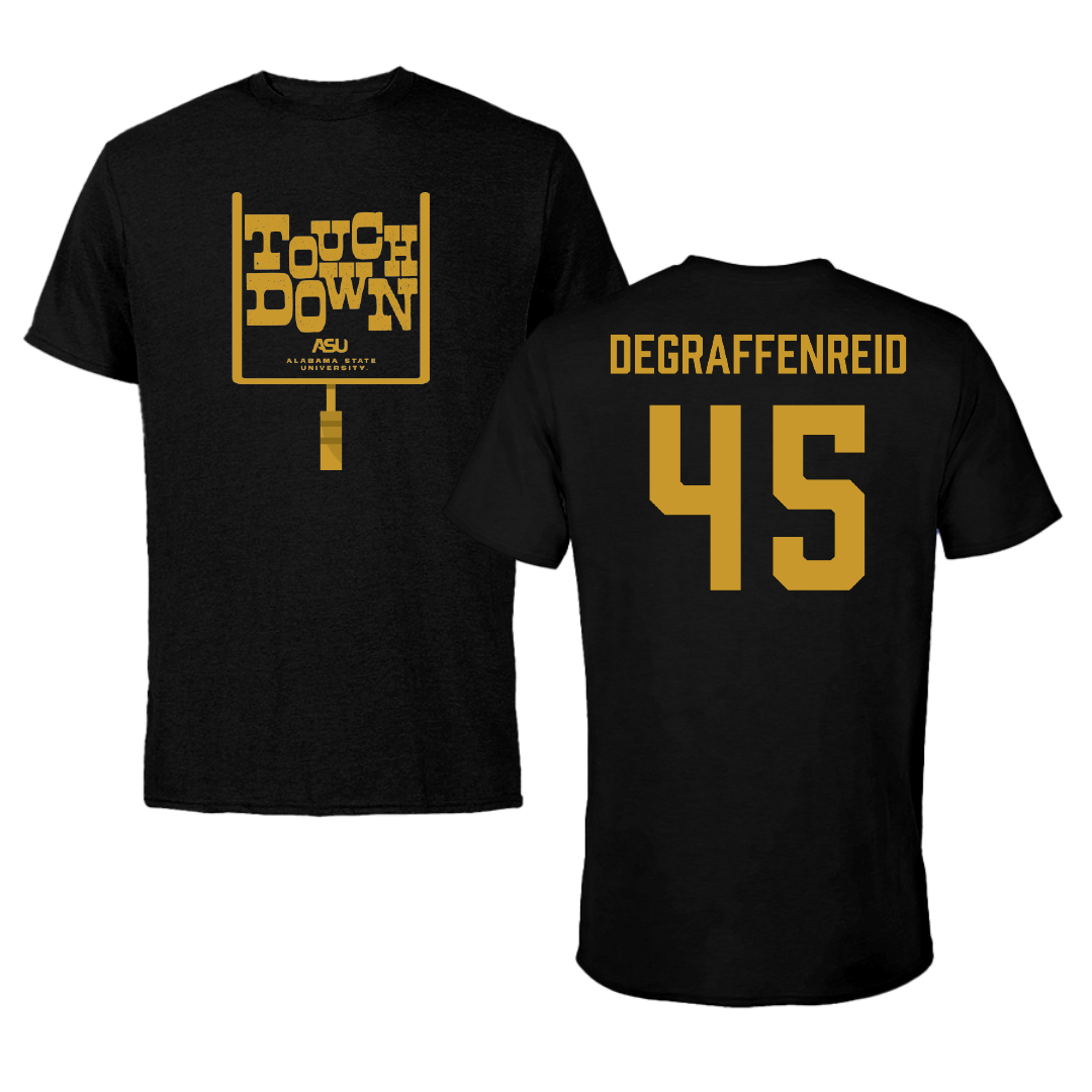 Alabama State University Football Black Touchdown Tee - #45 Grant DeGraffenreid