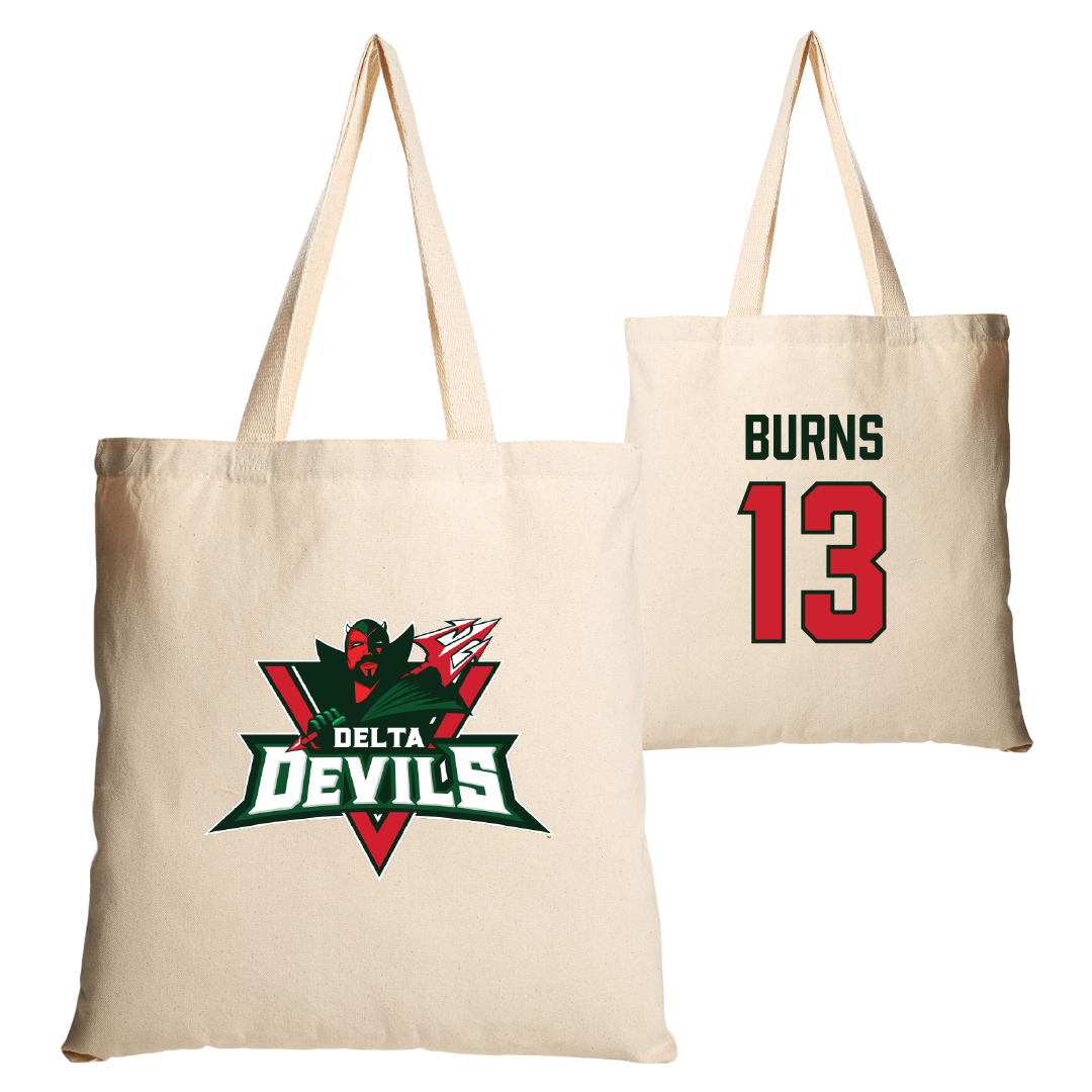 Mississippi Valley State University Baseball Tan Canvas Tote Bag - #13 Ty Burns