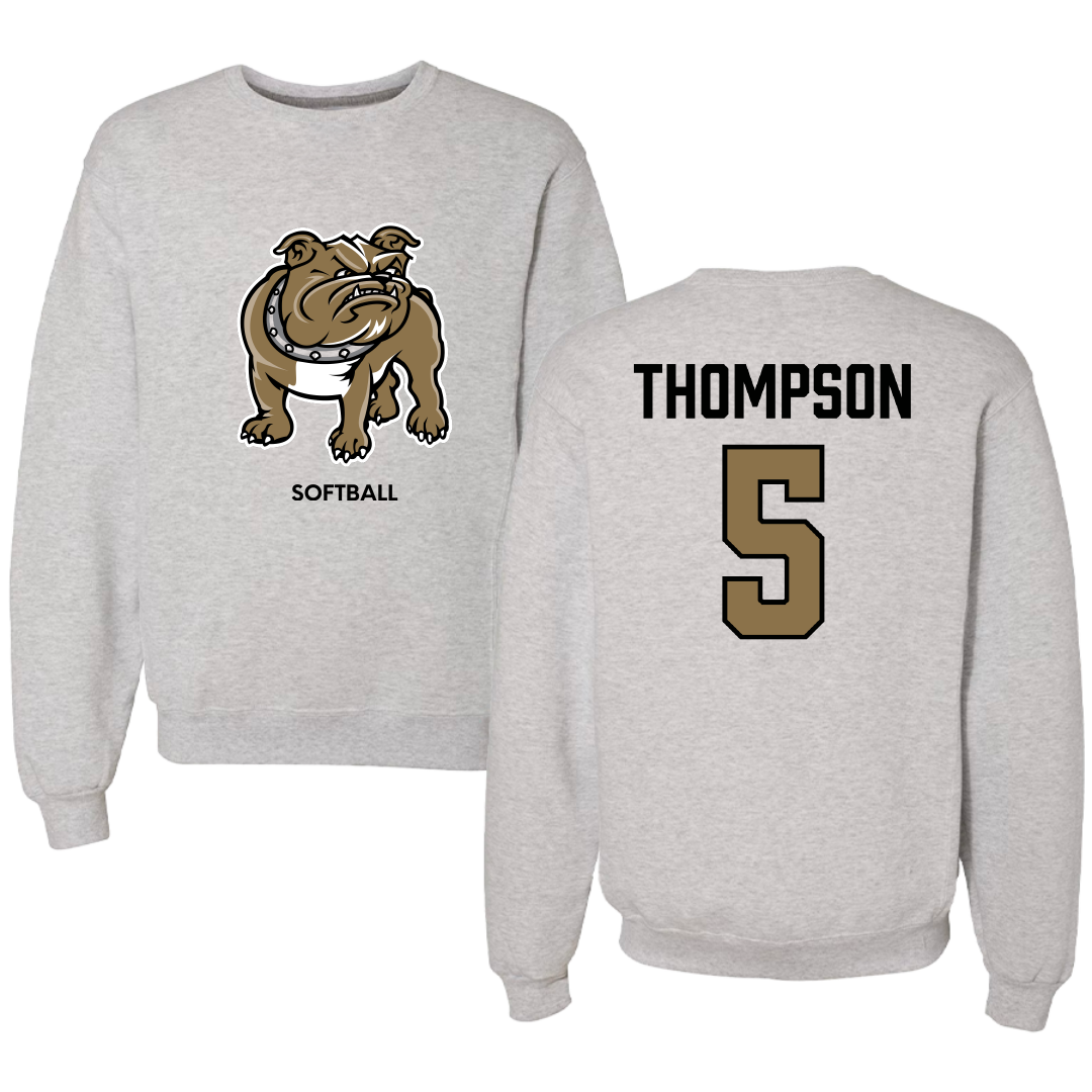 Bryant University Softball Light Gray Crewneck - #5 Teagan Thompson