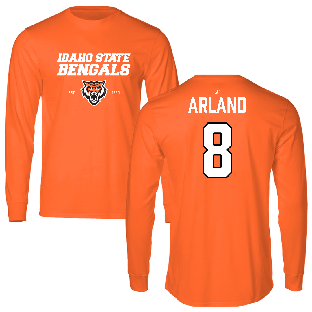 Idaho State University Basketball Orange General Performance Long Sleeve - #8 Trey Arland