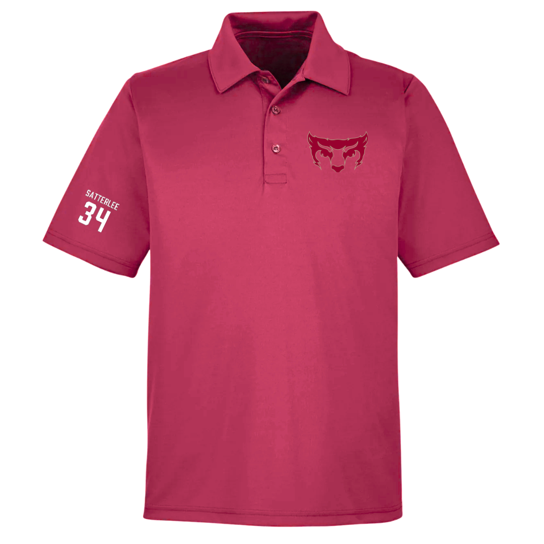 Willamette University Baseball Cardinal Polo - #34 Benjamin Satterlee