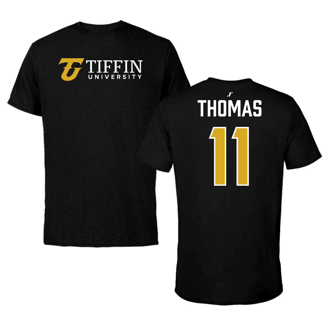 Tiffin University Basketball (M) Black Tee - #11 Naazir Thomas