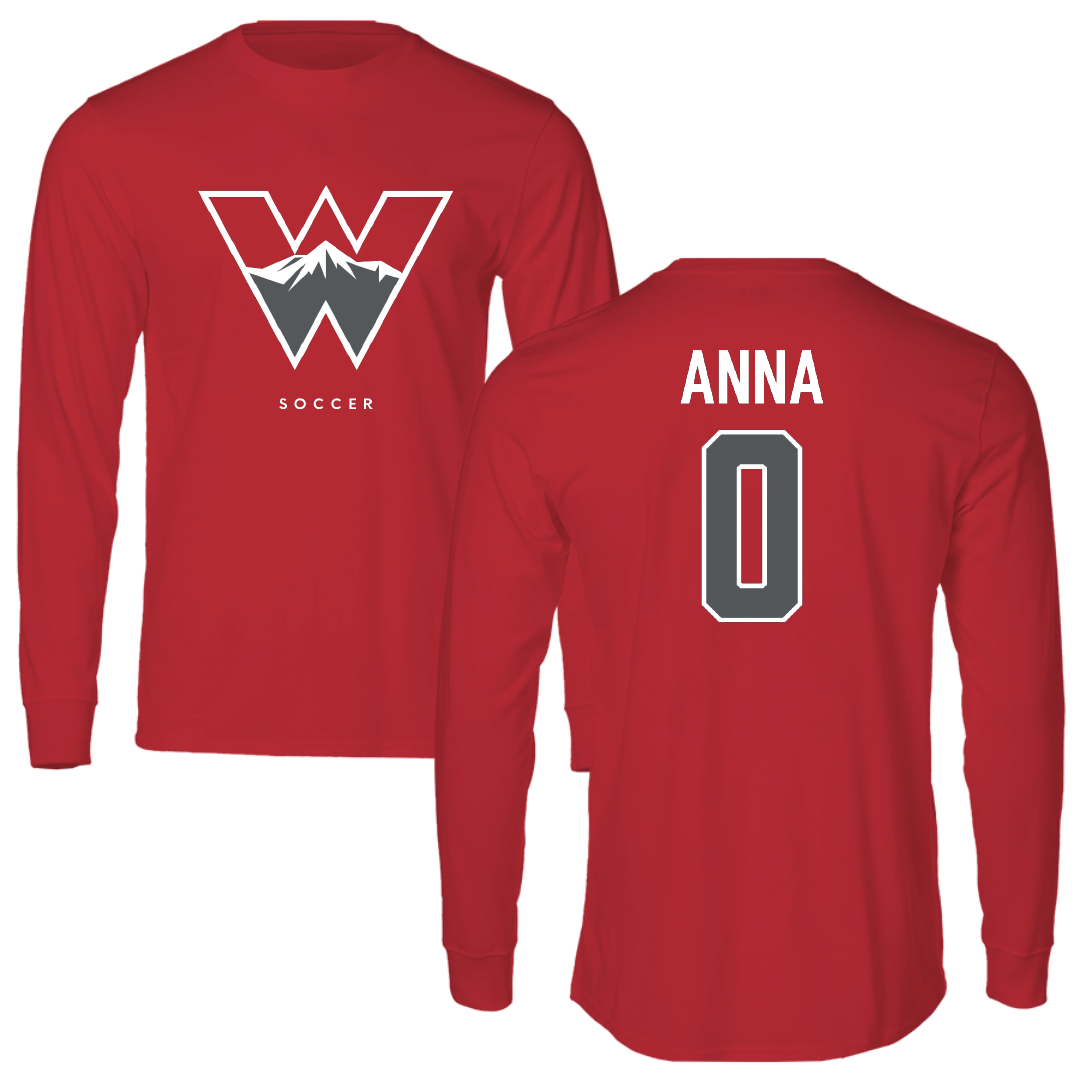 Western Colorado University Soccer Red Long Sleeve - #0 Teagan Anna