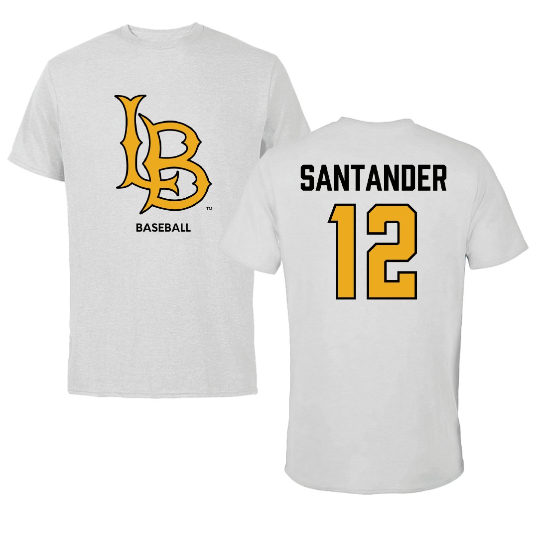 Long Beach State University Baseball Light Gray Tee - #12 Cole Santander