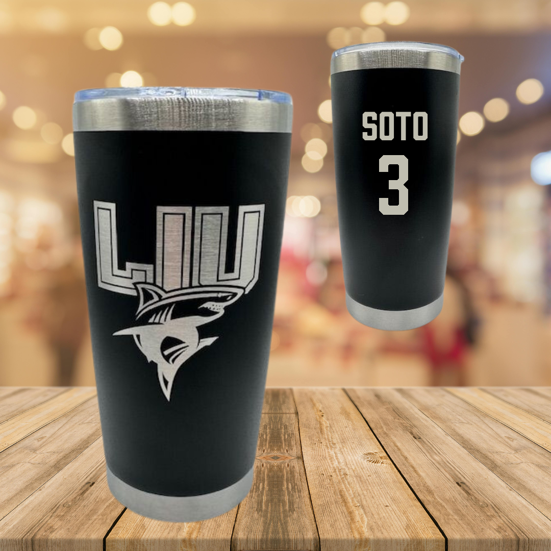 Long Island University Softball Black Stainless Steel Tumbler - #3 Anais Soto