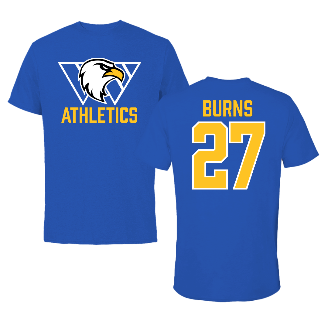 Williams Baptist University Baseball Blue Performance Tee - #27 Noah Burns