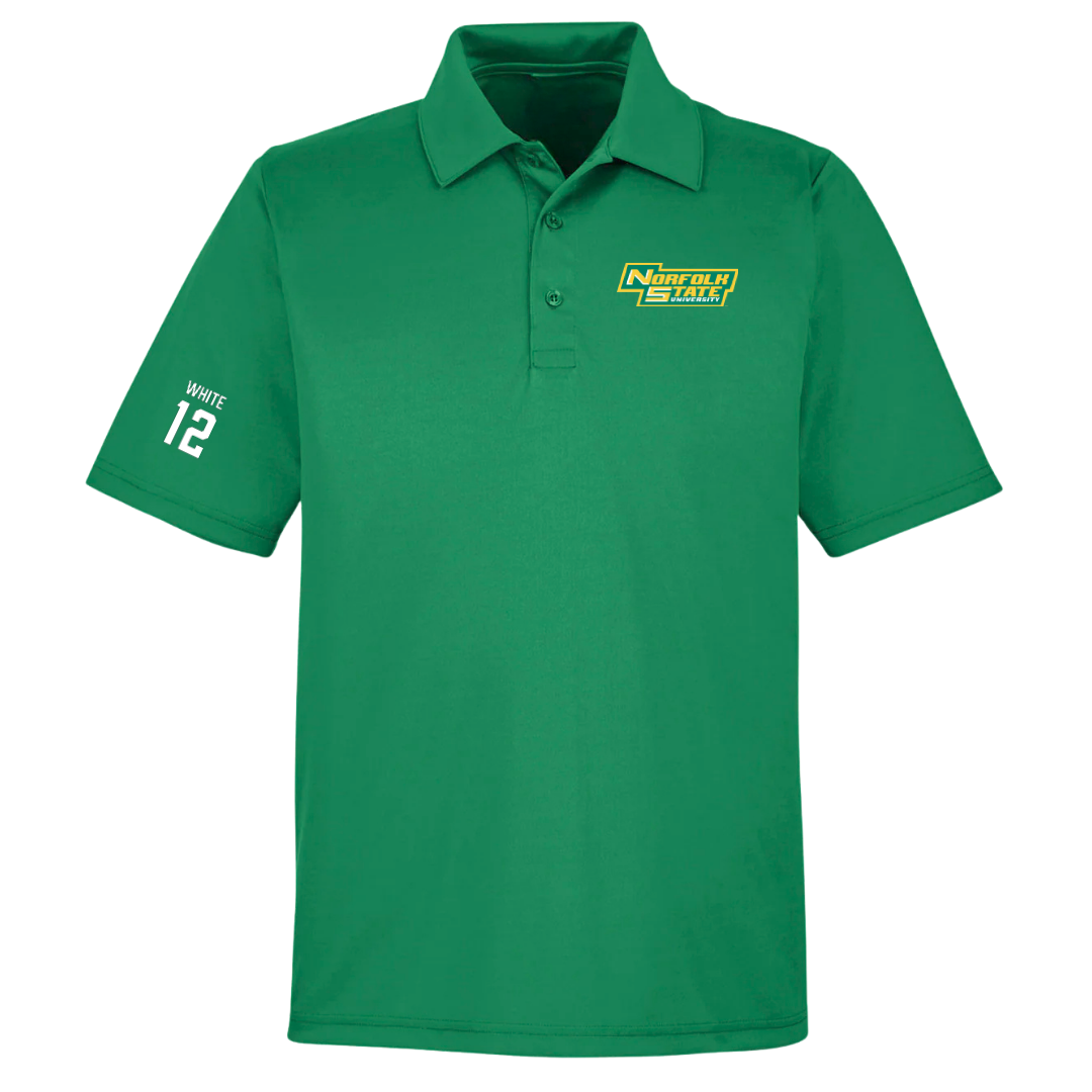 Norfolk State University Football Green Polo - #12 Jaylen White