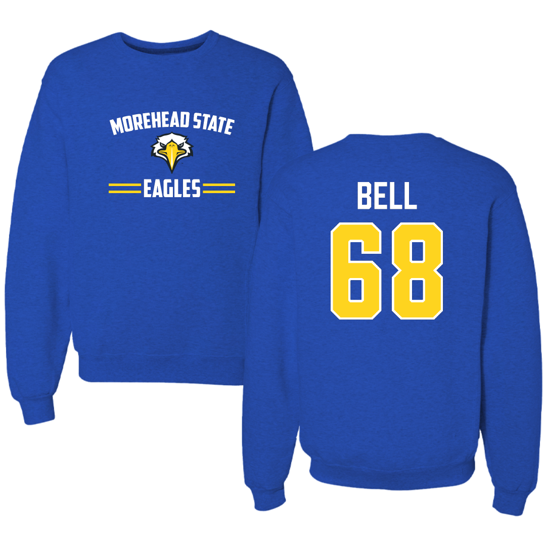 Morehead State University Football Blue General Crewneck - #68 Cameron Bell