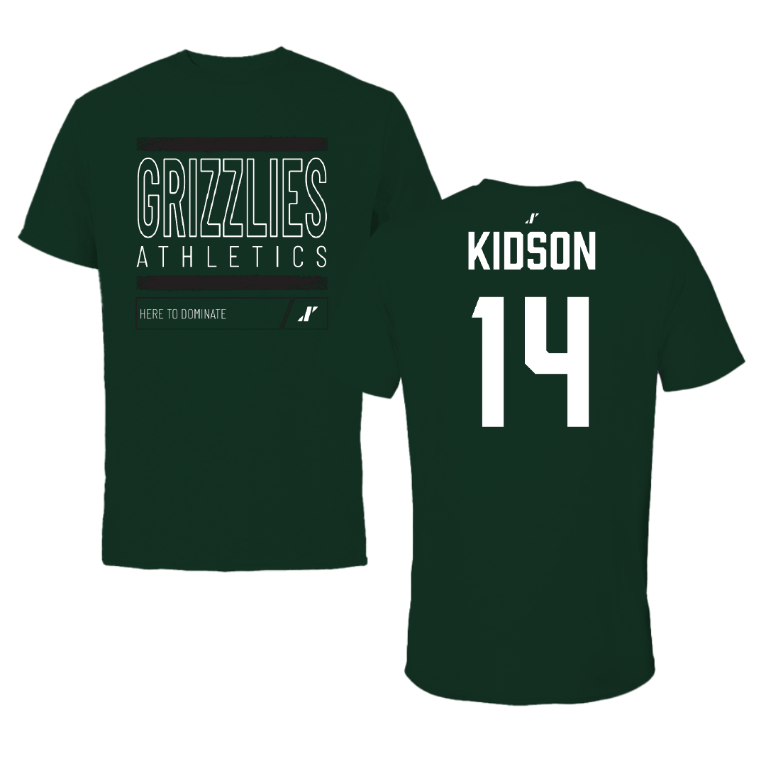 Adams State University Soccer Forest Green Dominate Performance Tee - #14 Eric Kidson