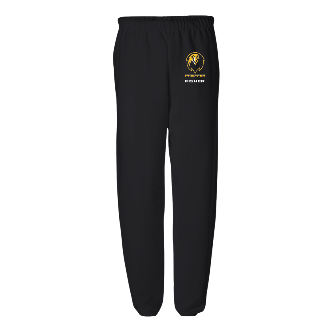 Pfeiffer University Baseball Black Sweatpants - #52 Chase Fisher
