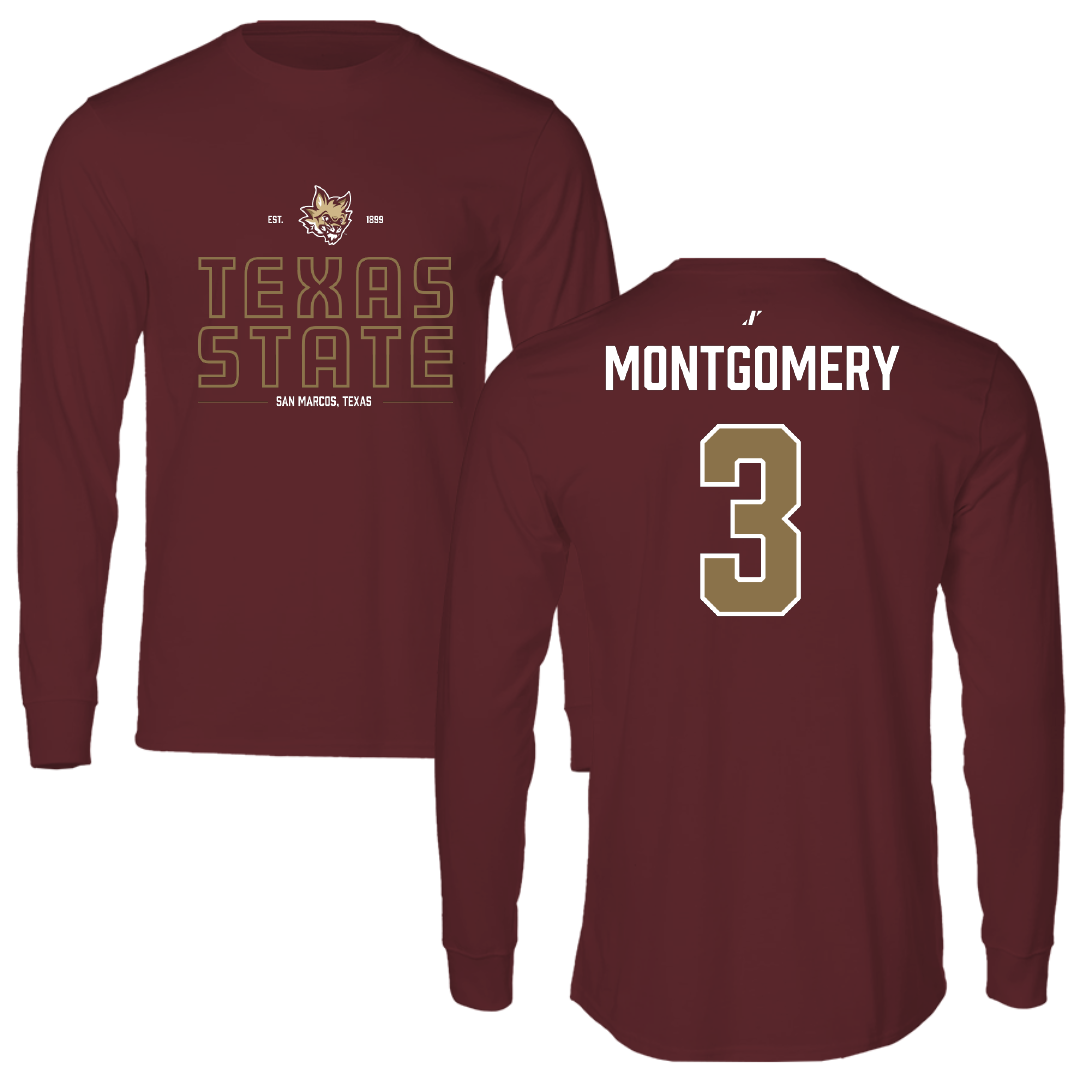 Texas State University Soccer (W) Maroon General Long Sleeve - #3 Alexis Montgomery