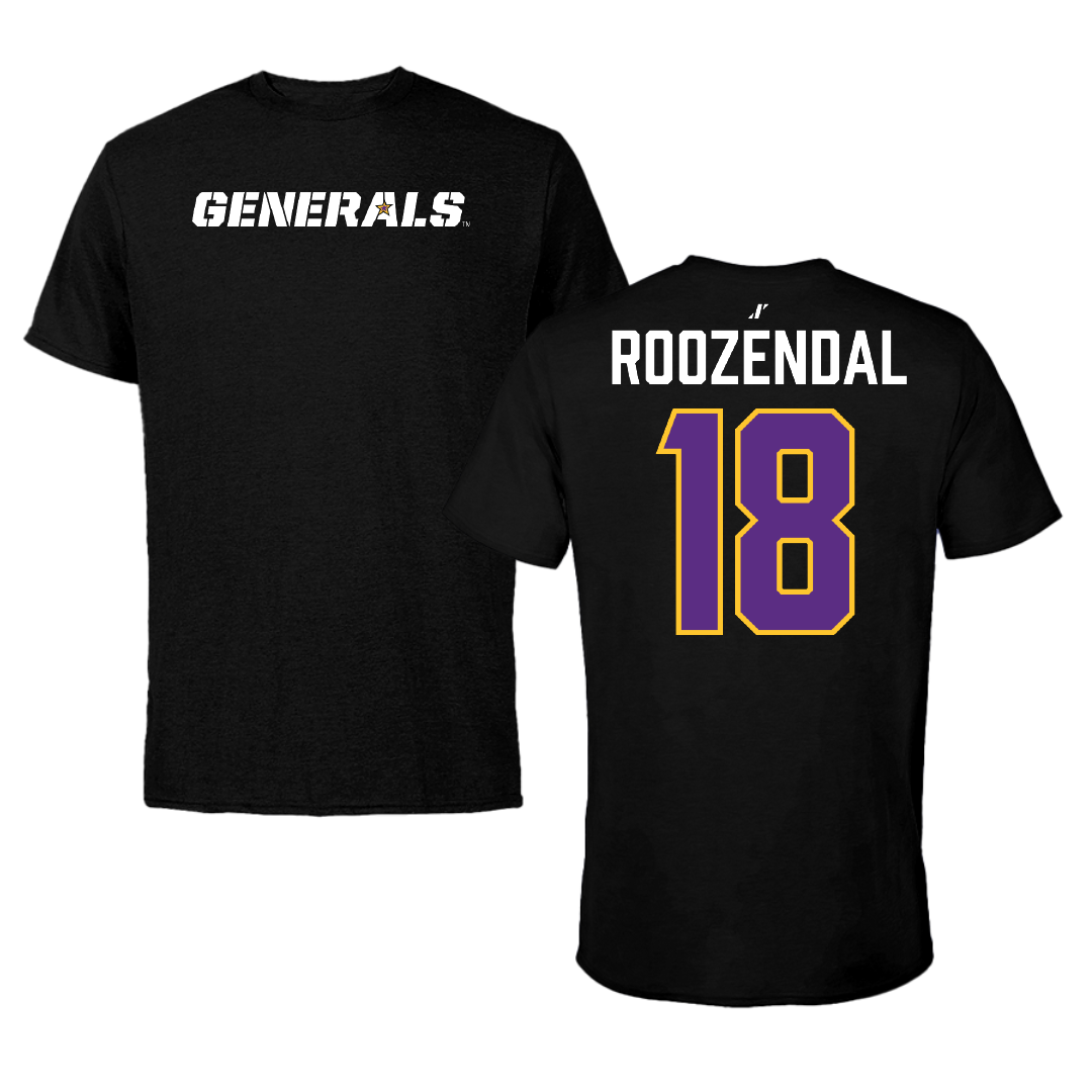 Louisiana State University-Alexandria Baseball Black Performance Tee - #18 Stephen Roozendal