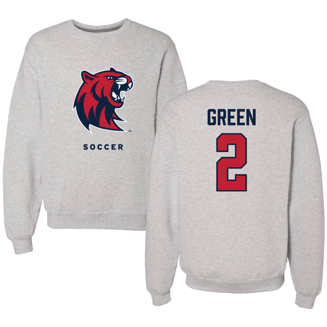 Rogers State University Soccer (W) Gray Crewneck - #2 Savanah Green