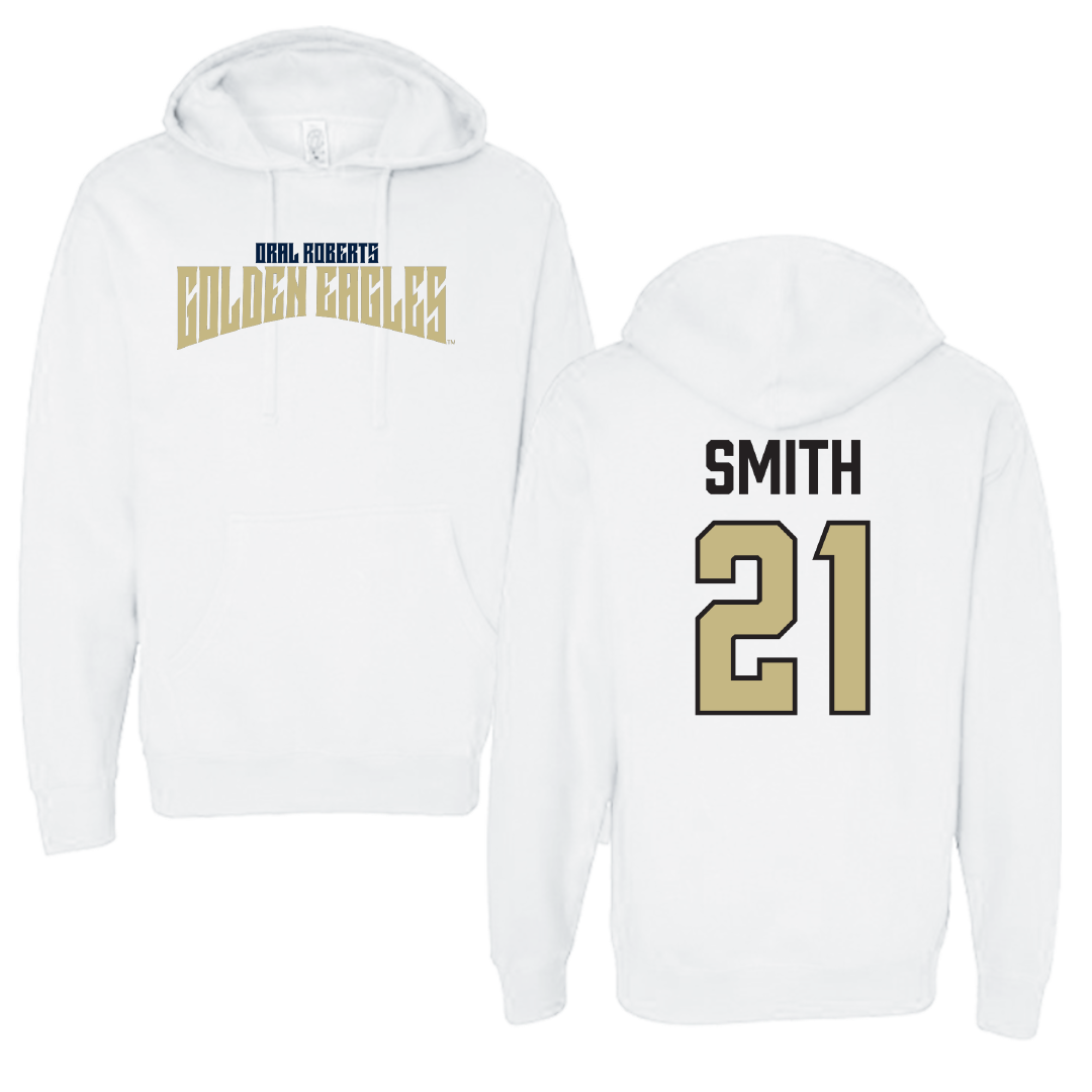Oral Roberts University Soccer White Classic Hoodie - #21 Daniel Smith