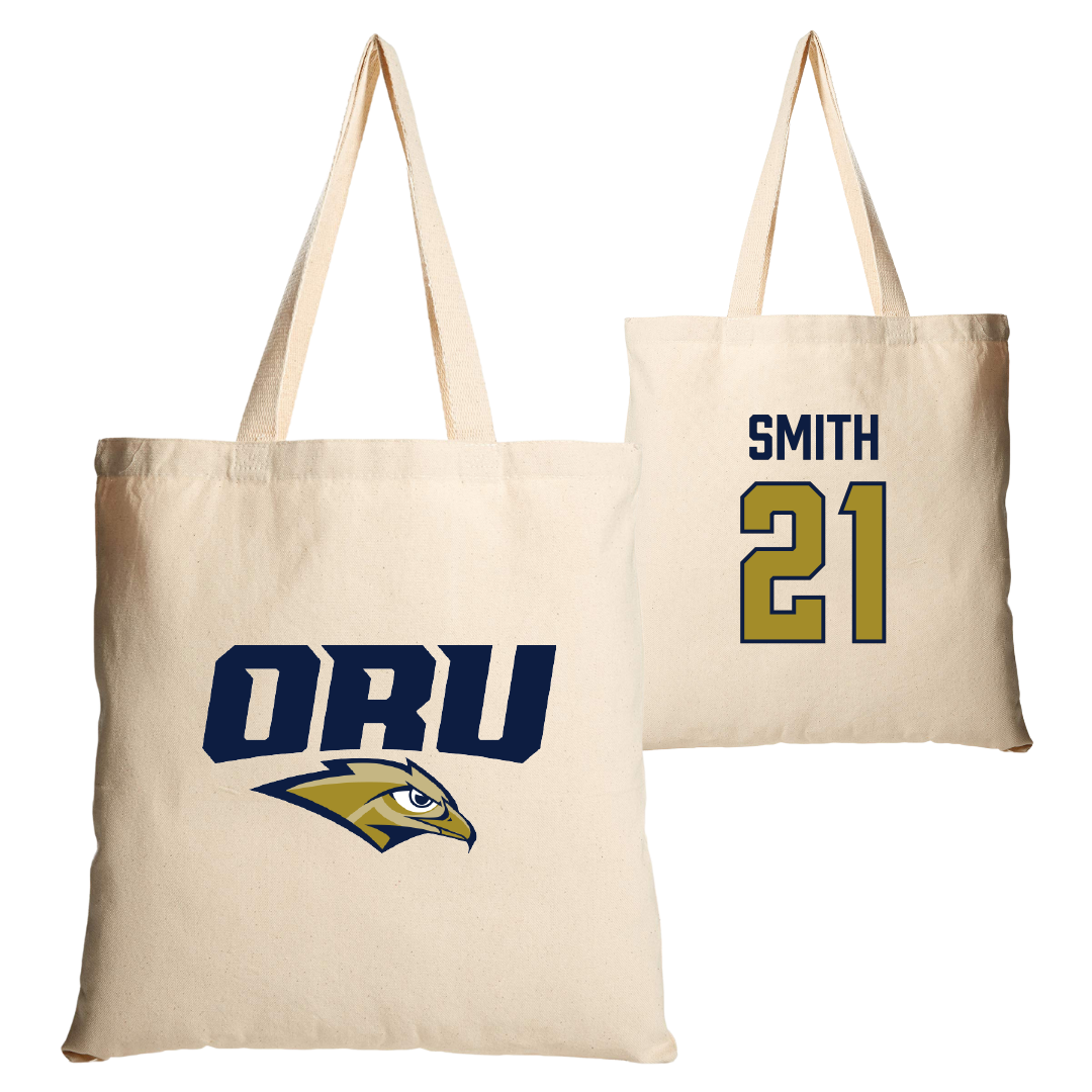 Oral Roberts University Soccer Tan Canvas Tote Bag - #21 Daniel Smith