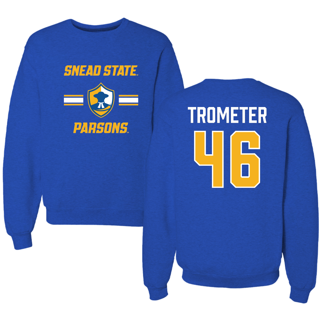 Snead State Community College Baseball Blue General Crewneck - #46 Justin Trometer