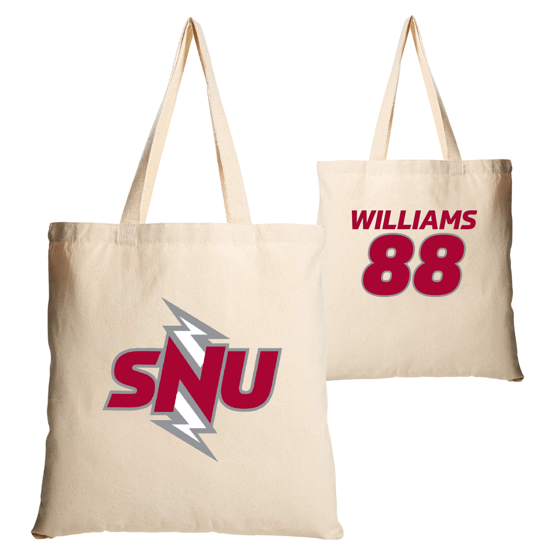 Southern Nazarene University Football Tan Canvas Tote Bag - #88 Racen Williams