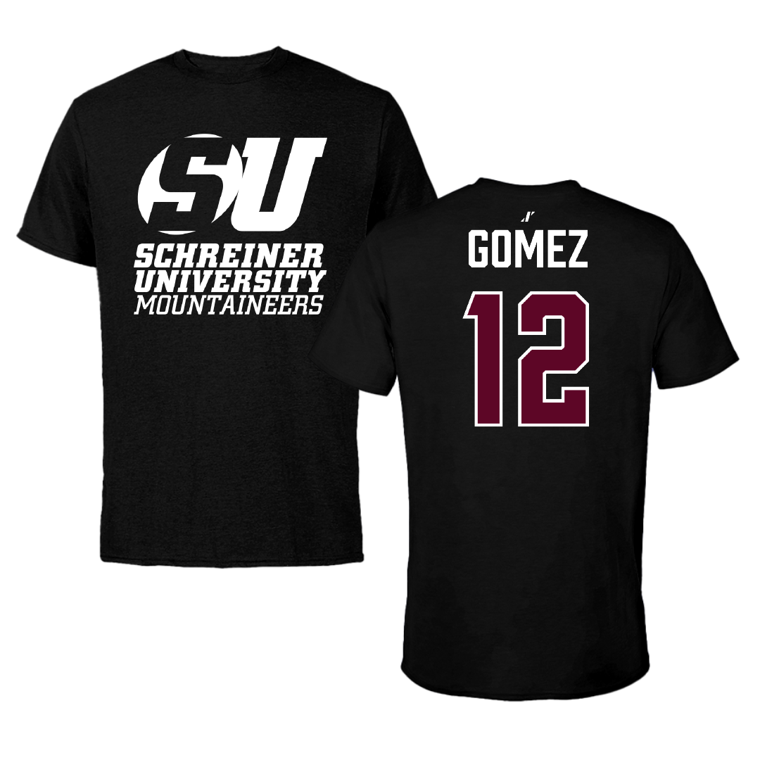 Schreiner University Baseball Black Performance Tee - #12 Alex Gomez