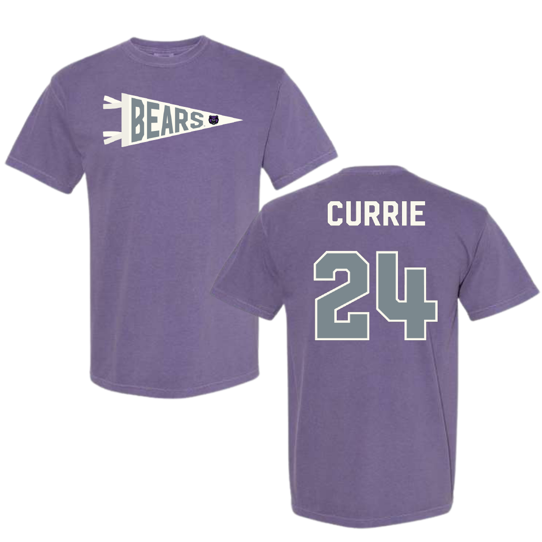 University of Central Arkansas Softball Purple Pennant Comfort Colors Tee - #24 Sarah Currie
