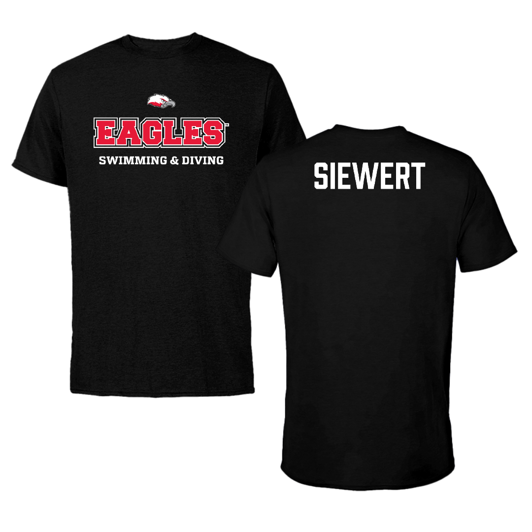 Biola University Swimming & Diving Black Performance Tee - Zac Siewert