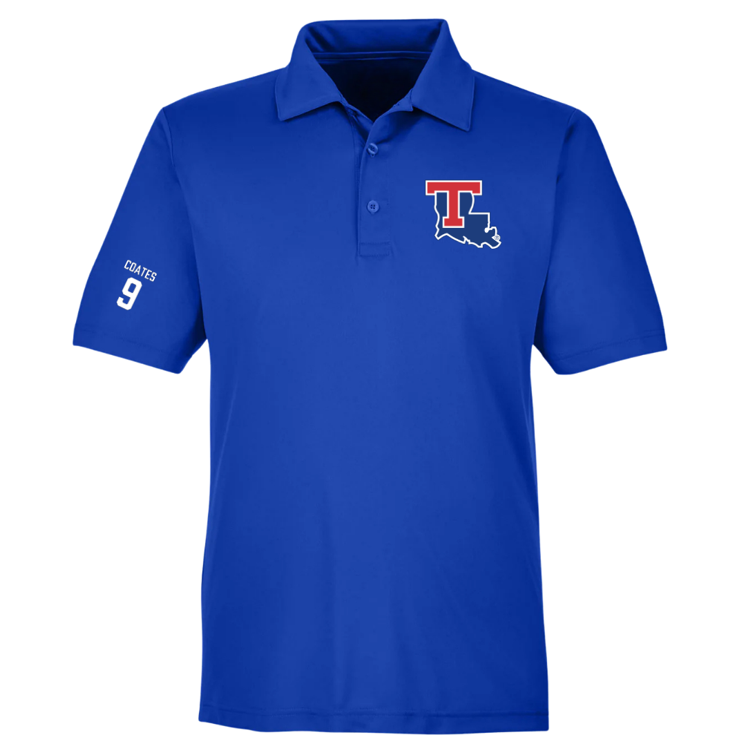 Louisiana Tech University Baseball Blue Polo - #9 Colton Coates