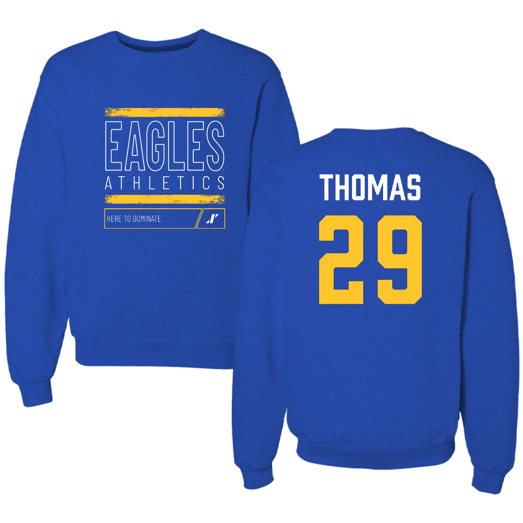 Williams Baptist University Softball Blue Dominate Crewneck - #29 Paige Thomas