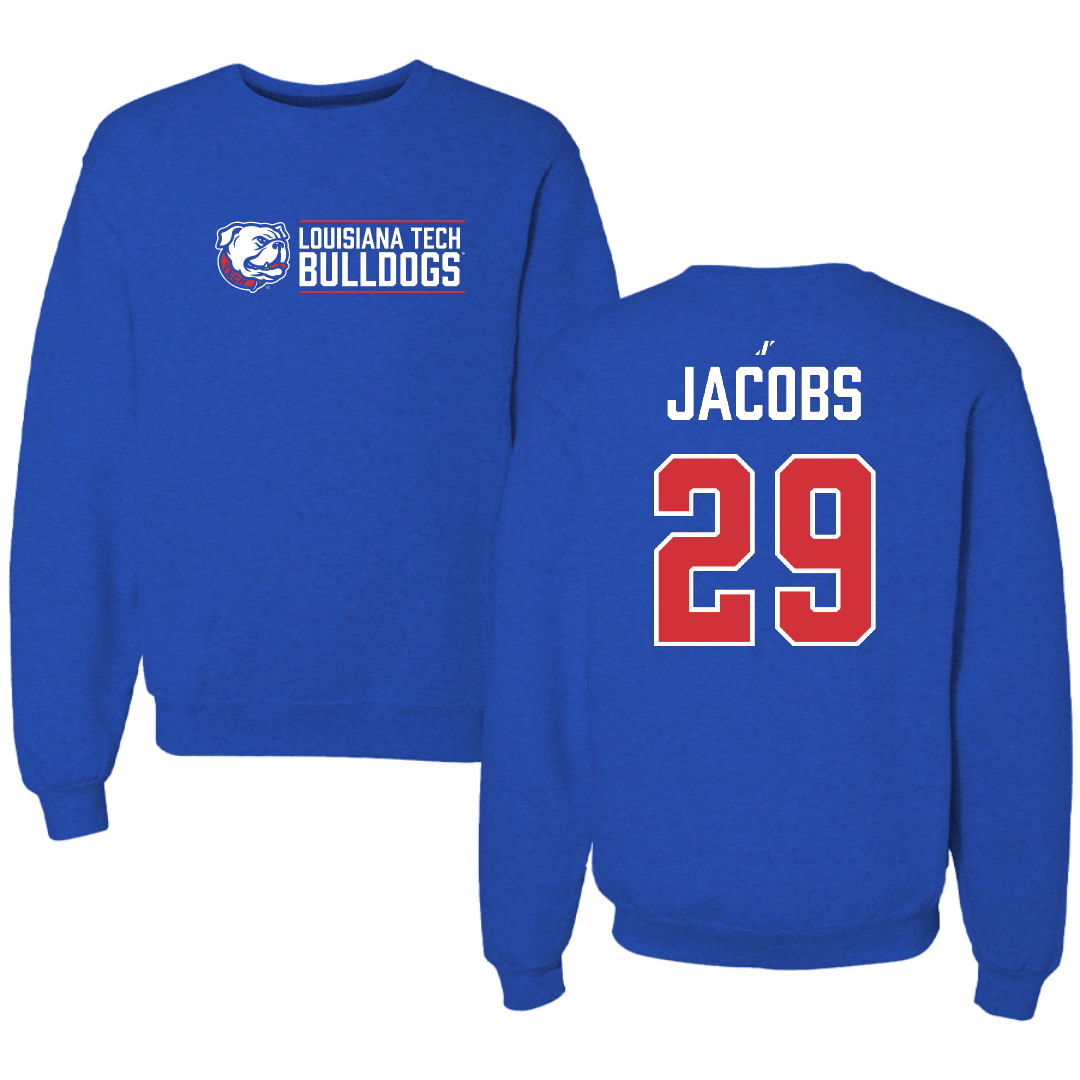 Louisiana Tech University Soccer Blue General Crewneck - #29 Avery Jacobs