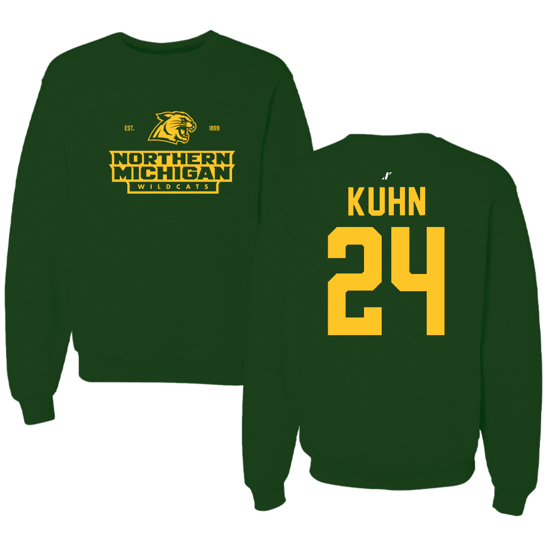 Northern Michigan University Basketball Forest Green General Crewneck - #24 Makaylee Kuhn