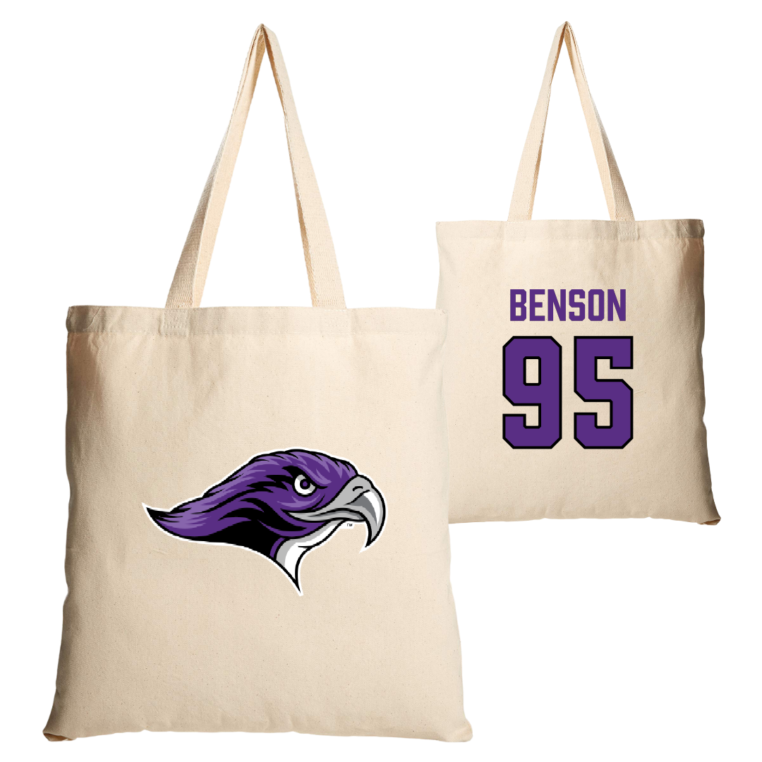 Stonehill College Football Tan Canvas Tote Bag - #95 Brian Benson