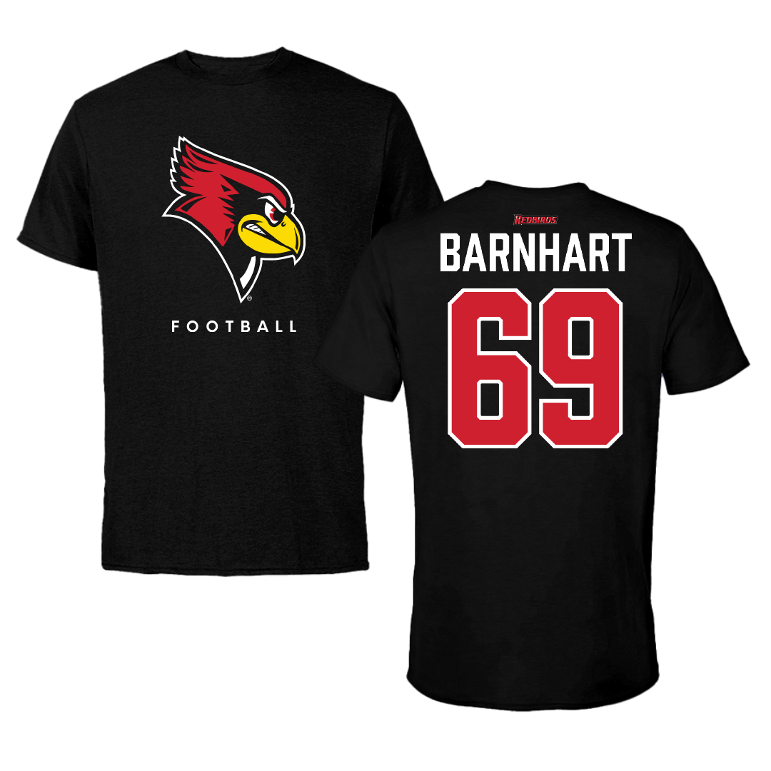 Illinois State University Football Black Performance Tee - #69 Micah Barnhart